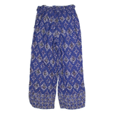 FAT FACE Belted Womens Trousers Blue Relaxed Straight W26 L23