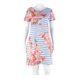 JOULES Womens Pencil Dress Blue Floral Short Sleeve Knee Length UK 10