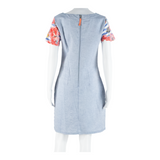 JOULES Womens Pencil Dress Blue Floral Short Sleeve Knee Length UK 10
