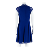 MONSOON Womens Fit & Flare Dress Blue Short Sleeve Knee Length UK 8