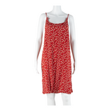 ENERGY Womens Shift Dress Red Viscose Floral Sleeveless Knee Length XL