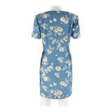 Womens Tea Dress Blue Short Sleeve Short M