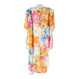 Womens Shift Dress Orange Viscose Floral Short Sleeve Knee Length XL