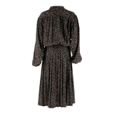 DEVERNOIS Womens Day Dress Brown Spotted Long Sleeve Midi L