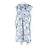 Womens Day Dress White Floral Short Sleeve Midi L