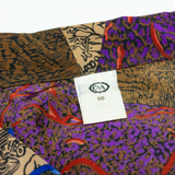 C&A Womens Day Dress Brown Crazy Pattern Short Sleeve Midi L