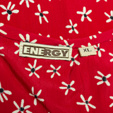 ENERGY Womens Shift Dress Red Viscose Floral Sleeveless Knee Length XL