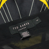 TED BAKER Womens Mini Dress Black Silk Striped Sleeveless Short S