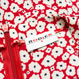 RODIER Womens Day Dress Red Spotted Short Sleeve Knee Length M
