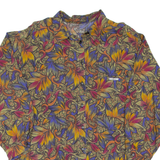 Womens Printed Blouse Brown Long Sleeve Crazy Pattern L