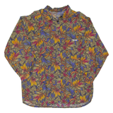 Womens Printed Blouse Brown Long Sleeve Crazy Pattern L