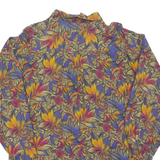 Womens Printed Blouse Brown Long Sleeve Crazy Pattern L