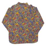 Womens Printed Blouse Brown Long Sleeve Crazy Pattern L