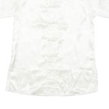 Womens Printed Blouse White Silk Floral S