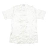 Womens Printed Blouse White Silk Floral S