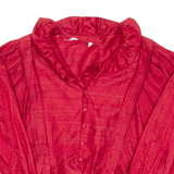 Womens Blouse Red V-Neck Long Sleeve L