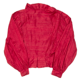 Womens Blouse Red V-Neck Long Sleeve L