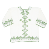 Sheer Womens Printed Top Green 3/4 Sleeve Crazy Pattern M