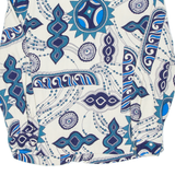 Womens Printed Blouse Blue Long Sleeve Crazy Pattern S