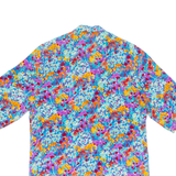 Womens Printed Blouse Blue V-Neck Long Sleeve Floral L