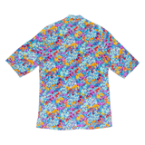 Womens Printed Blouse Blue V-Neck Long Sleeve Floral L