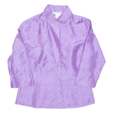 Womens Blouse Purple 3/4 Sleeve S