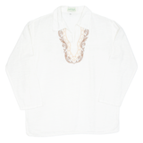 Womens Top Beige V-Neck Long Sleeve M