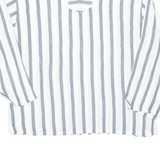 Womens Printed Top Grey V-Neck Long Sleeve Striped 2XL