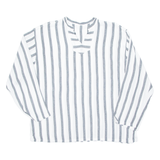 Womens Printed Top Grey V-Neck Long Sleeve Striped 2XL