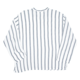 Womens Printed Top Grey V-Neck Long Sleeve Striped 2XL