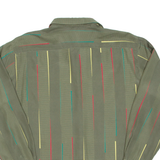 Womens Printed Blouse Green Long Sleeve Striped M