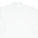Womens Blouse White V-Neck 3/4 Sleeve L