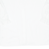 Womens Blouse White V-Neck 3/4 Sleeve L