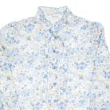 Womens Printed Blouse Blue Long Sleeve Floral UK 18