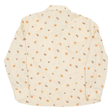 Womens Printed Blouse Beige Long Sleeve Crazy Pattern L