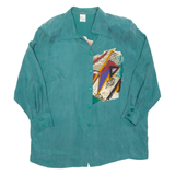 Womens Printed Blouse Green Long Sleeve 2XL