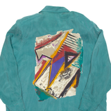 Womens Printed Blouse Green Long Sleeve 2XL