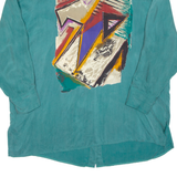 Womens Printed Blouse Green Long Sleeve 2XL