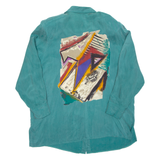 Womens Printed Blouse Green Long Sleeve 2XL