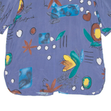 Womens Printed Blouse Blue Crazy Pattern 3XL