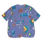 Womens Printed Blouse Blue Crazy Pattern 3XL