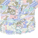 Womens Printed Blouse Blue Viscose Crazy Pattern S