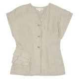 Womens Blouse Green V-Neck M