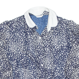 Womens Printed Blouse Blue V-Neck 3/4 Sleeve Spotted XL