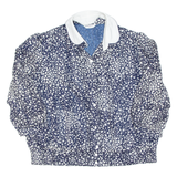 Womens Printed Blouse Blue V-Neck 3/4 Sleeve Spotted XL