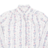 Sheer Womens Printed Blouse Pink Long Sleeve Floral L