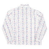 Sheer Womens Printed Blouse Pink Long Sleeve Floral L