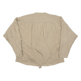 Womens Printed Blouse Green V-Neck Long Sleeve Spotted M