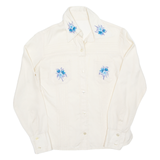 Womens Printed Blouse Cream Long Sleeve Floral S