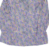 Womens Printed Blouse Purple V-Neck Long Sleeve Floral M